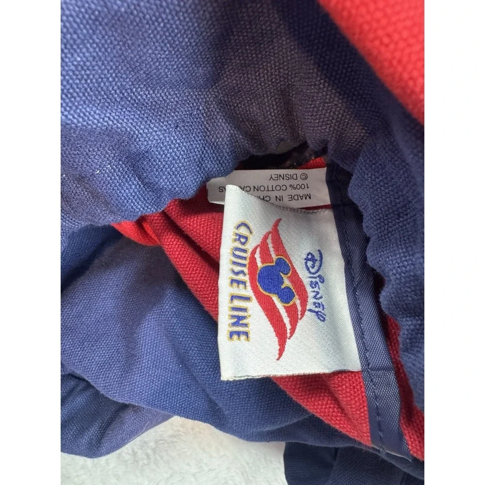 Disney Cruise Line Backpack Duffle‎ Bag Red White Blue Canvas Approx 15.5x26.10